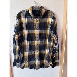 Rag & Bone Men's XL Plaid Flannel Yellow Black‎ Button Down Long Sleeve Cotton